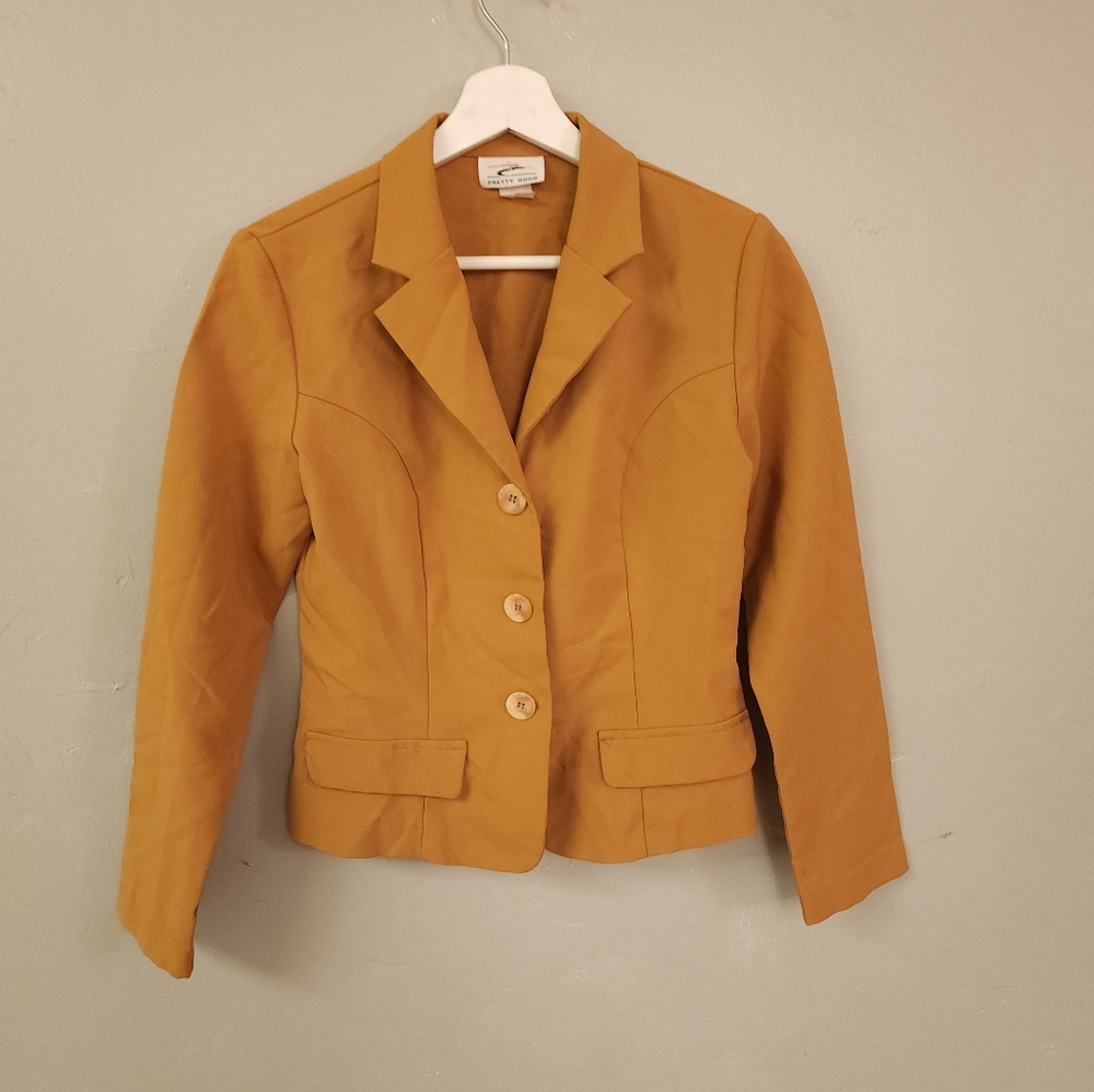 Vintage Mustard Yellow Button Blazer